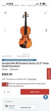 Strobel MA-80 Student Series 15.5" Viola Outfit Standard w/ Case, Bow, and Rest