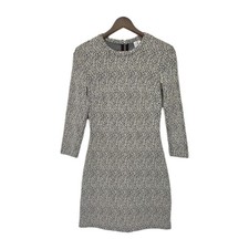 & Other Stories Womens Black White Textured Dress 3/4 Sleeves Size US 4