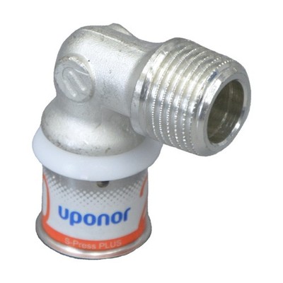 Uponor S-Press PLUS MLC Winkelnippel 25 x 3/4'' AG 90 Grad