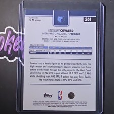 2025-26 Topps Chrome Cedric Coward Rookie Base #261 Memphis Grizzlies Basketball