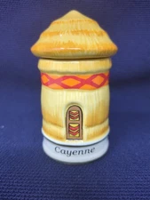 Danbury Mint Spices of the World Spice Jar CAYENNE African Hut - Small chip