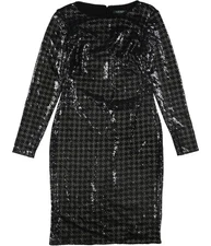 Ralph Lauren Womens Sequined Cocktail Dress, black, 4