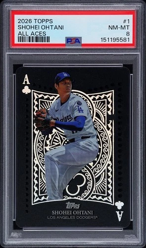 2026 Topps Shohei Ohtani ALL ACES #1 *POP 2* Rarer than CASE HIT! PSA 8 NM-MINT