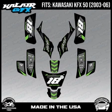 Graphics Kit for Kawasaki ATV KFX50 (2003-2006) Rebel - GREEN