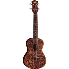 Luna Guitars Love Music Peace Concert Ukulele Natural
