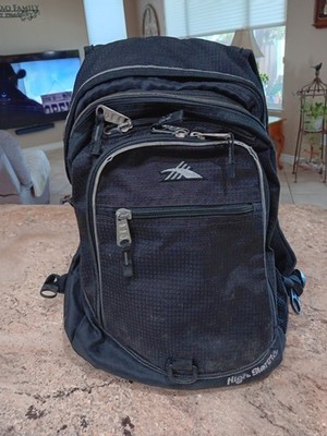 High Sierra Backpack Padded Black Hiking Travel Work School Camping Bag
