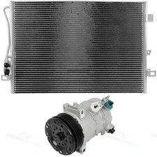 Aluminum AC Condenser & A/C Compressor Cooling Kit for 2011-2014 Dodge Journey