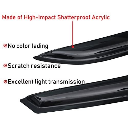 Extra Durable Outside-Mount Auto Vent Window Visor, Fits 2014-2019 Kia Soul, - Picture 5 of 8