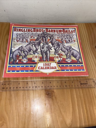 CALENDARIO RINGLING BROS AND BARNUM & BAILEY Poster 1987 COLLEZIONABILE CIRCO VINTAGE