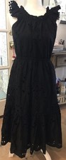 J Crew Black Eyelet Summer Maxi  Dress Sleeveless M