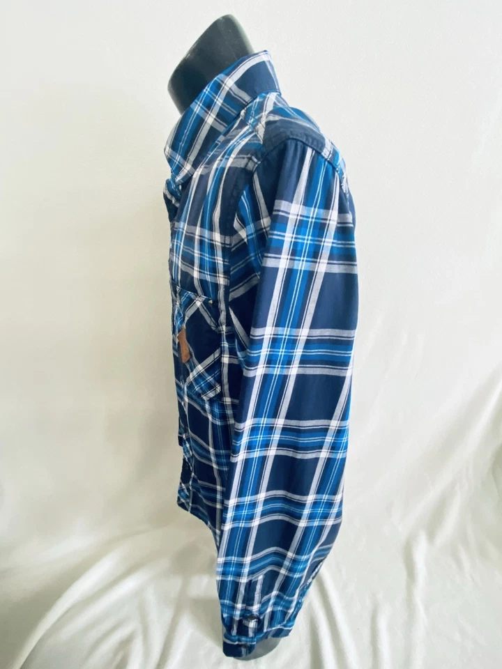 Harley-Davidson Shirt Men's Large Plaid Button Front Shirt Blue 99038-17VM - Image 3 of 4