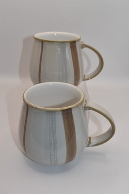 2er Set Denby Trüffel Schichten Fassform Becher creme beige taupe Streifen