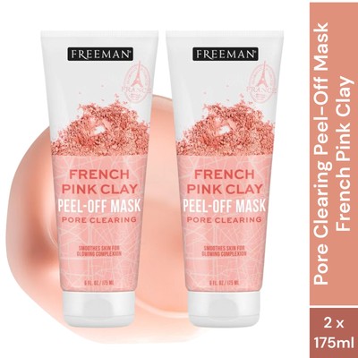 Freeman French Pink Clay Peel-Off Mask 2x175ml   Bright & Clear Skin