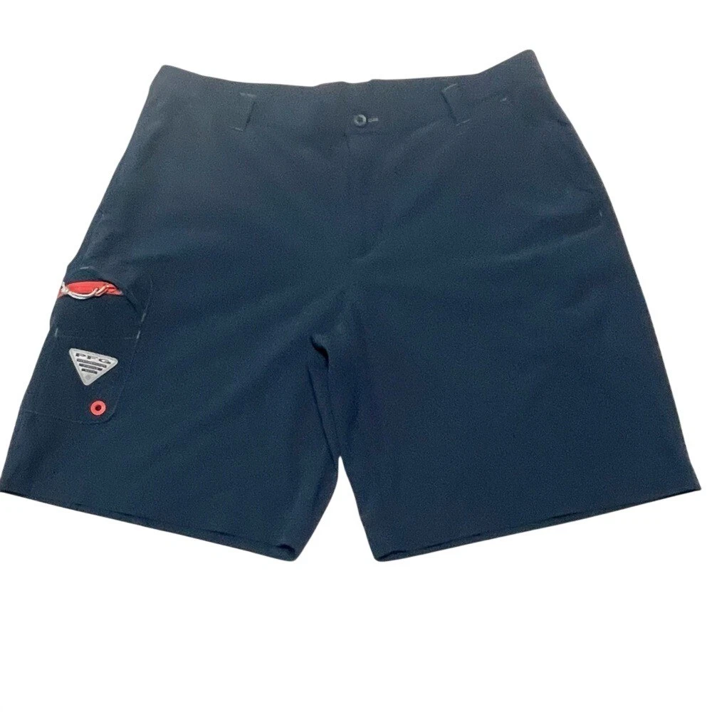 Columbia PFG Omni-Shield Mens Fishing Shorts Navy Blue 38w 10L Cargo Performance