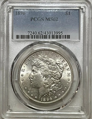 1896 MORGAN DOLLAR PCGS MS62 90%SILVER