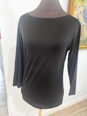 NWT Sunspel Black Long Sleeve Fine Cotton T Shirt Small Capsule Minimalist Basic