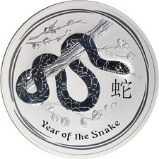 2013 Australia 10 Ounce Silver - Year Of Snake - Lunar Series Ii - Bu - Stock