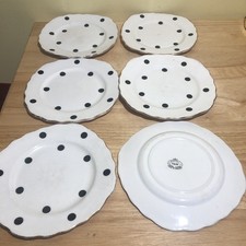 VTG Royal Vale Bone China Polka Dot Side Plate SET OF 6 Retro READ DESCRIPTION