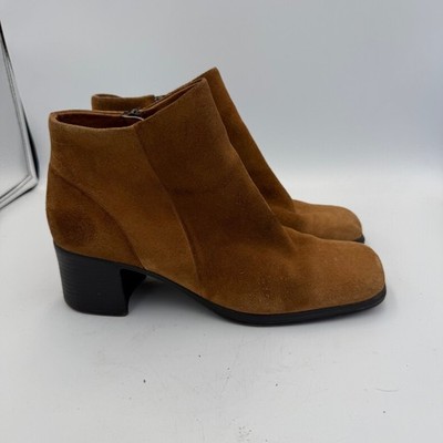 Chadwicks Nutmeg Brown Suede Leather Square Toe Ankle Boots 9.5M