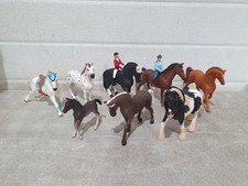 Schleich Horse Club Lot 8 Horses 2 Riders Saddles Tack Appaloosa Tinker Foal