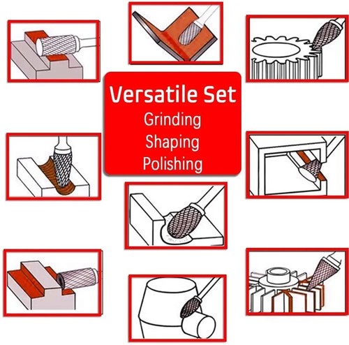10tlg Frässtift Hartmetallfräser Wolframcarabid Fräser HM Schaftfräser Set 3x6mm - Bild 13 von 15
