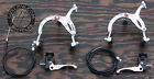 <!--F#f_0-->Silver Old School BMX Bike MX Brake Set Levers Cables Calipers Vintage Bicycle<!--F/-->