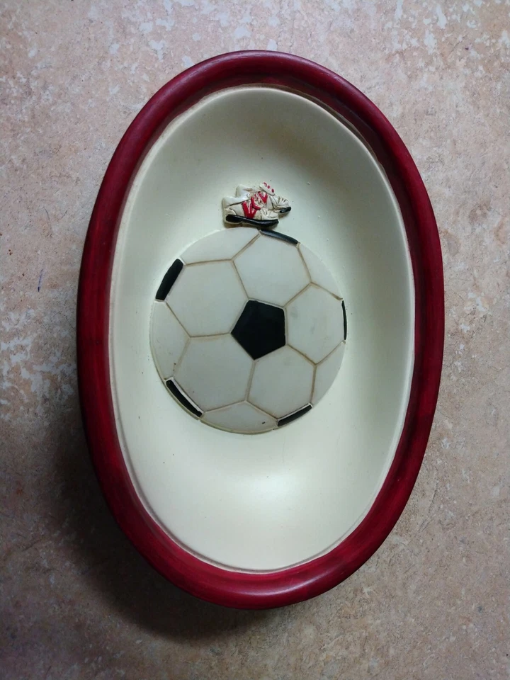 Jabonera de fútbol cerámica baño jabonera soporte fútbol moneda plato pelota de fútbol Foto 2 de 4