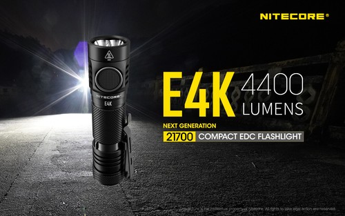 Combo: NITECORE E4K Flashlight - 4400 Lumens w/NL2140 21700 battery & A1 Charger - 第 2/12 張圖片
