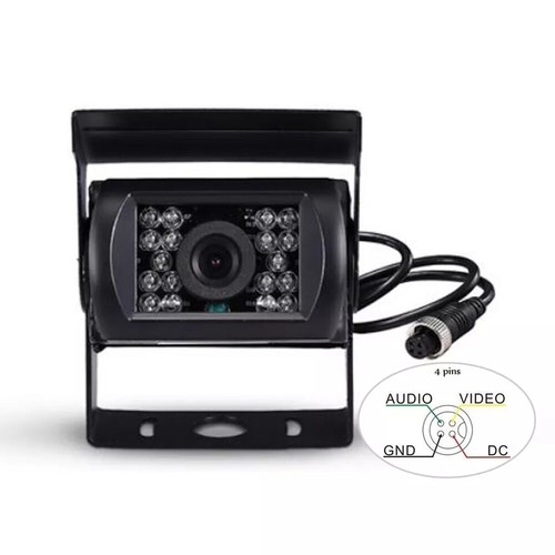 7" Rear View Mirror Monitor 12V 24V CCD IR Reversing Camera Kit 4PIN Car Caravan - Picture 12 of 14