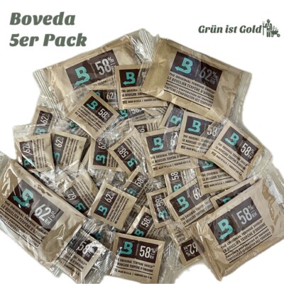Boveda Feuchtigkeitsregulierer 62%/58% - 4g/8g/67g - 5er Pack - Terpene Shield