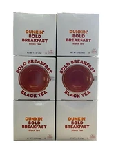 Dunkin Donuts Pyramid Sachet Tea Bold Breakfast 90 Tea Bags -6 Packs of 15 Bags