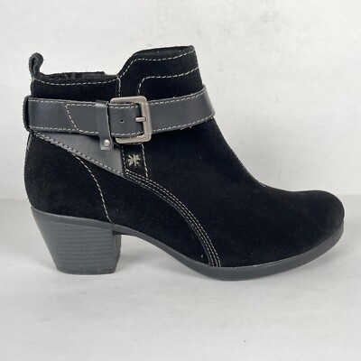 Earth Origins Kaia Ankle Boots Womens Size 10 M Black Suede Zip