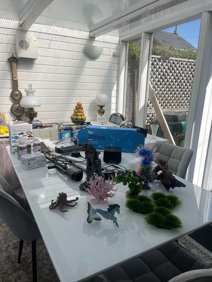 tropical fish tank and accessories - Image 2 of 4