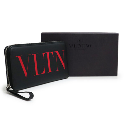 Valentino VLTN ジップ付きウォレット Valentino Garavani VLTN Logo Zip Around Long Wallet Calfskin