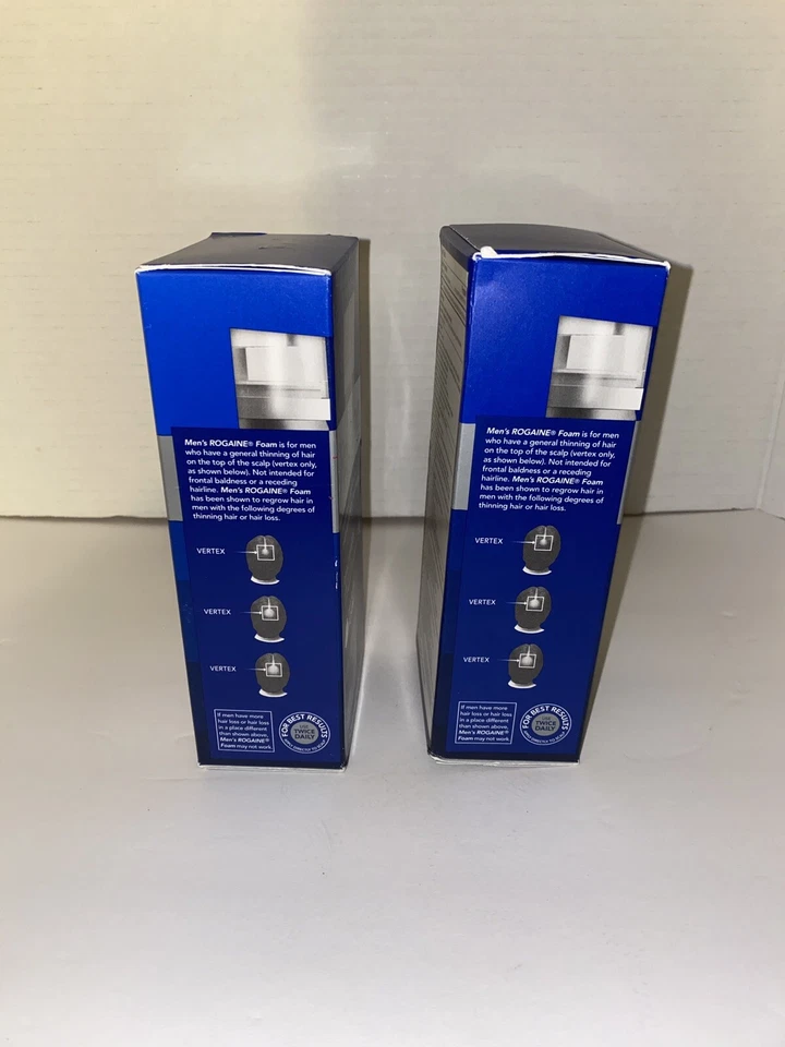 Tratamiento de regeneración del cabello con espuma Rogaine para hombre 5% minoxidil aerosol tópico ¡2 paquetes! Foto 2 de 4