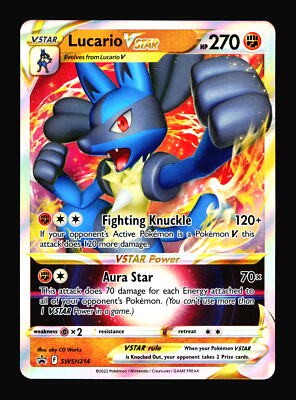 Lucario VSTAR Black Star Promo #SWSH214 Holo Promo Pokemon Card T2