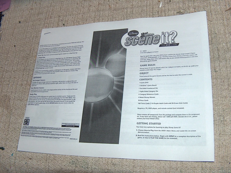 Mattel 2nd Edition Disney Scene It DVD Game (45045) Complete  NICE! - Image 2 of 4