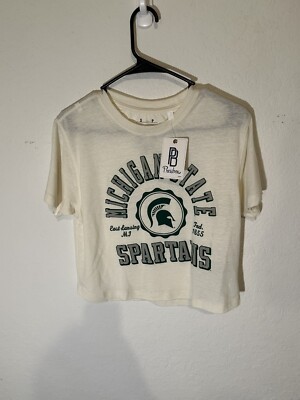 NWT Pressbox By Royce Michigan State Spartans Crop T-Shirt - Men s Small