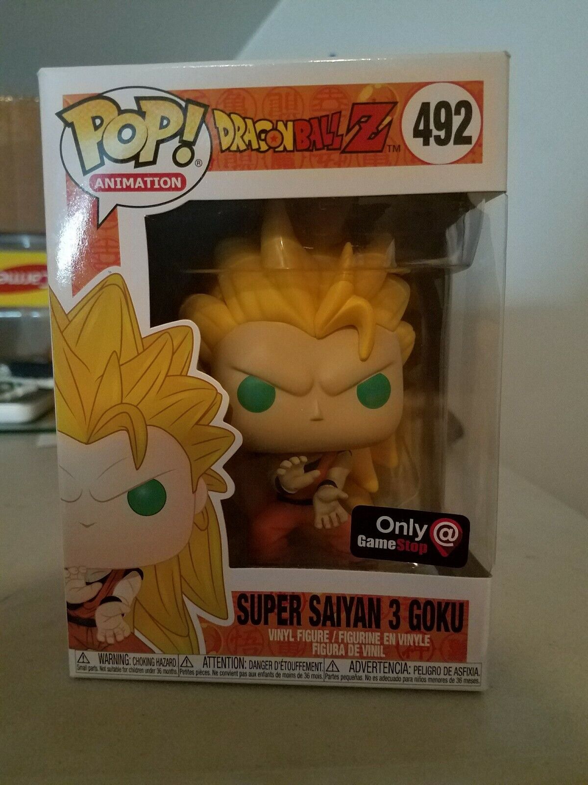 Funko Pop! Animation Dragon Ball Z Super Saiyan 3 Goku GameStop Exclusive  Figure #492 - US