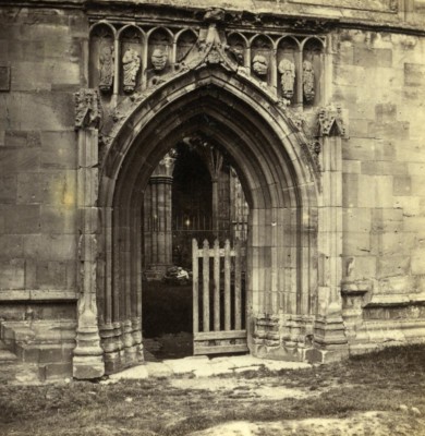 Vereinigtes Königreich Melrose Abbey Doorway in South Transept Old Stereoview Photo 1860