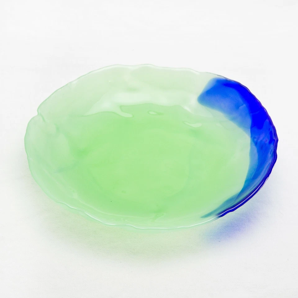 Patrón en relieve - Juego de 2 platos de jade para pan/ensalada/cena. Foto 2 de 2