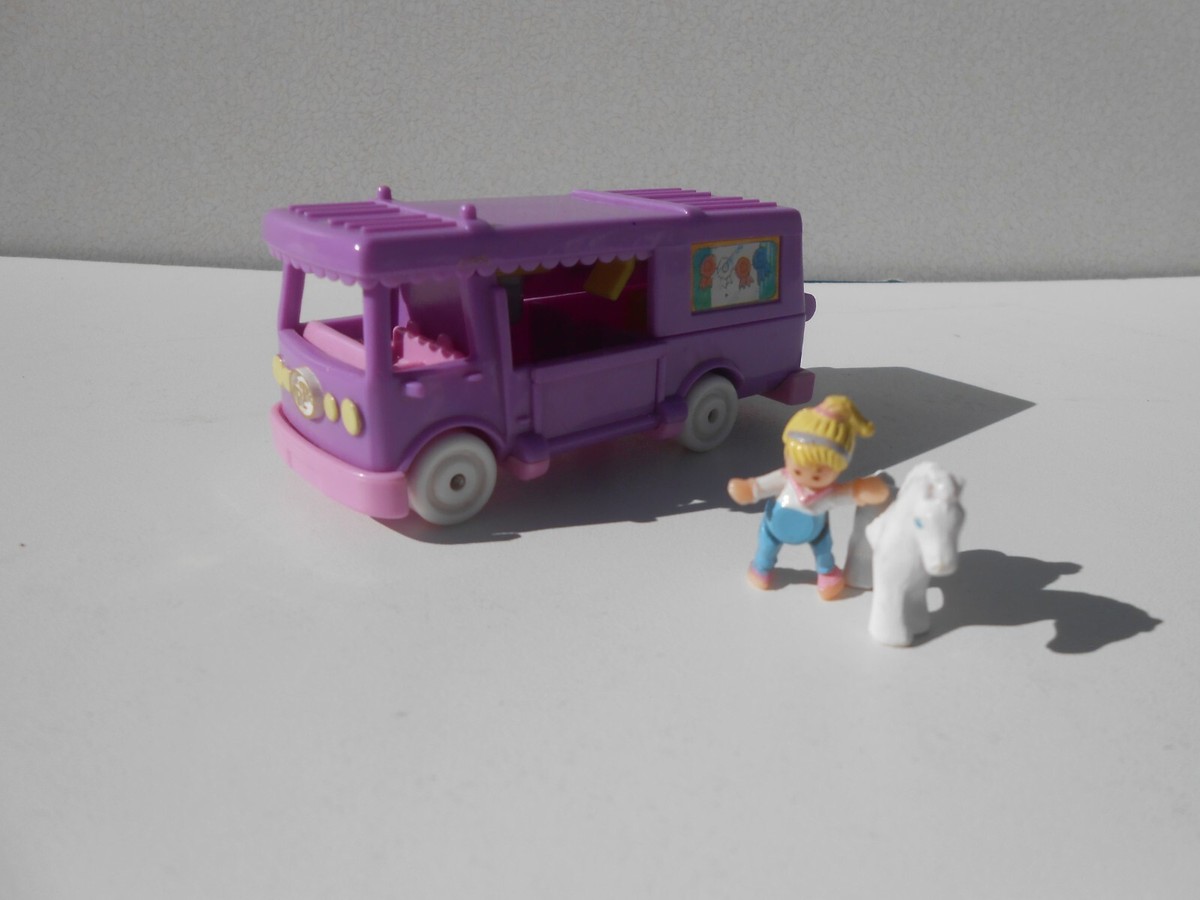 Mini univers - POLLY POCKET - Camping car Van pour chevaux - BLUEBIRD TOYS 1994