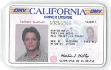 1985 Back To The Future Drivers License Prop Marty McFly Michael J. Fox ⏲