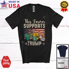 This Farmer Supports T.r.u.m.p; Vote Election President; US Flag Vintage T-Shirt