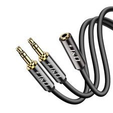 3.5 mm to 2 X 3.5 mm Cable Gold Plated Copper Shell 1/8 inch TRS Female to 2 ...
