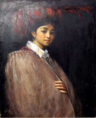 Original Oil Painting . Signed front and back. Yi Ran? unidentified