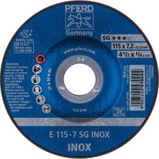 Image of PFERD 62211623 Sg Inox Grinding Disc 115x22.23mm 10 pcs Stainless Steel