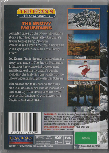Ted Egans Australia The Snowy Mountains DVD New and Sealed Region 0 All - Picture 2 of 2