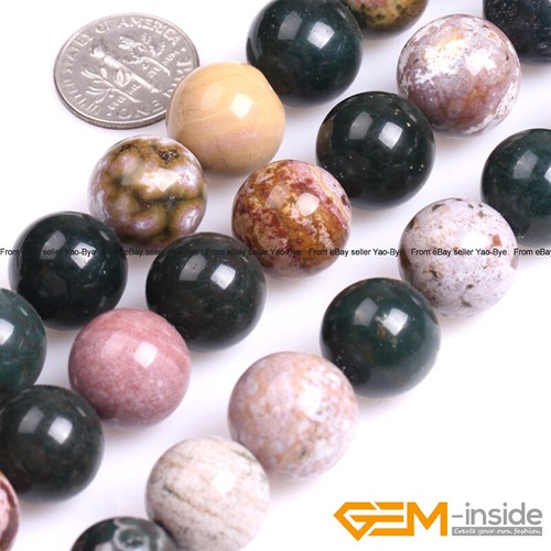 Multicolor Ocean Jasper Natural Gemstones Round Beads For Jewelry Making 15" AU - Foto 22 di 24