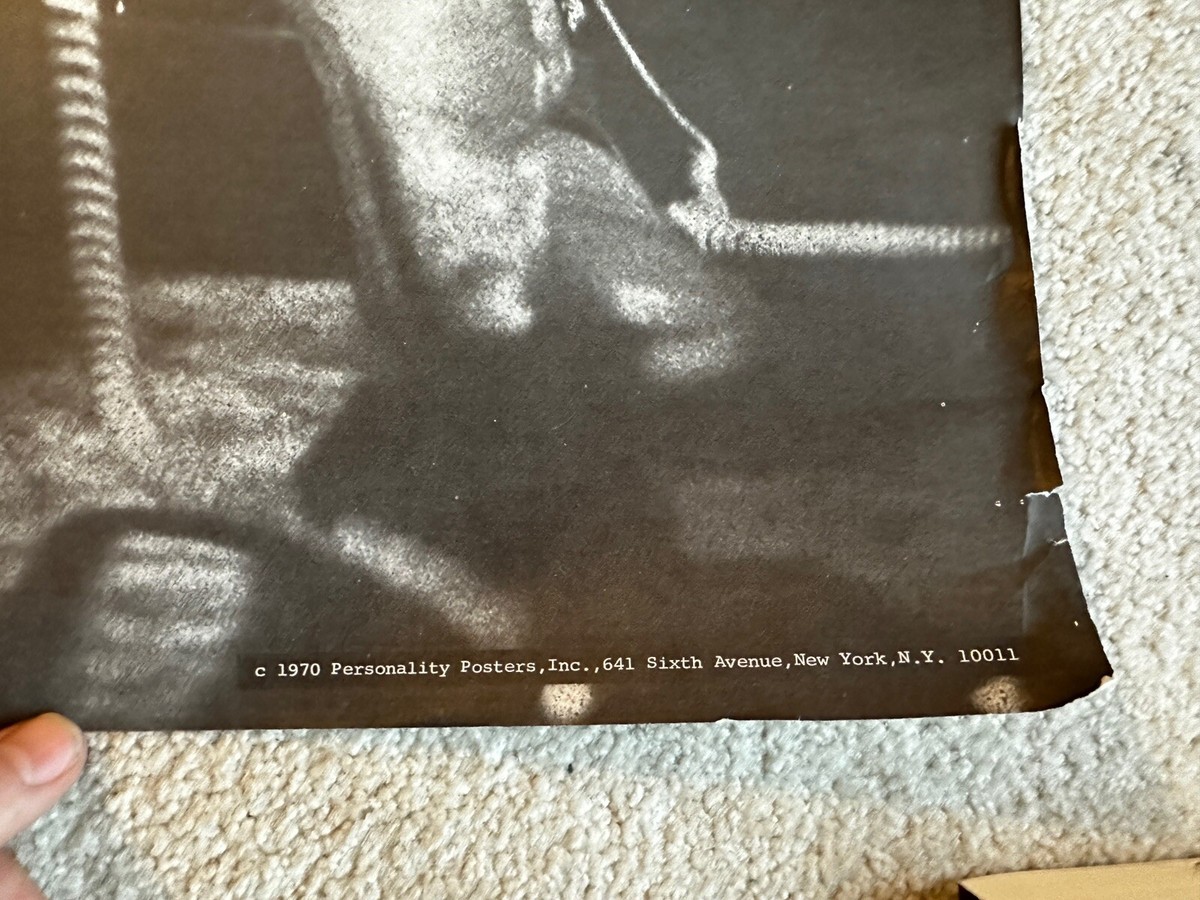JIMI HENDRIX – rare vtg original 1970 personality 29x41